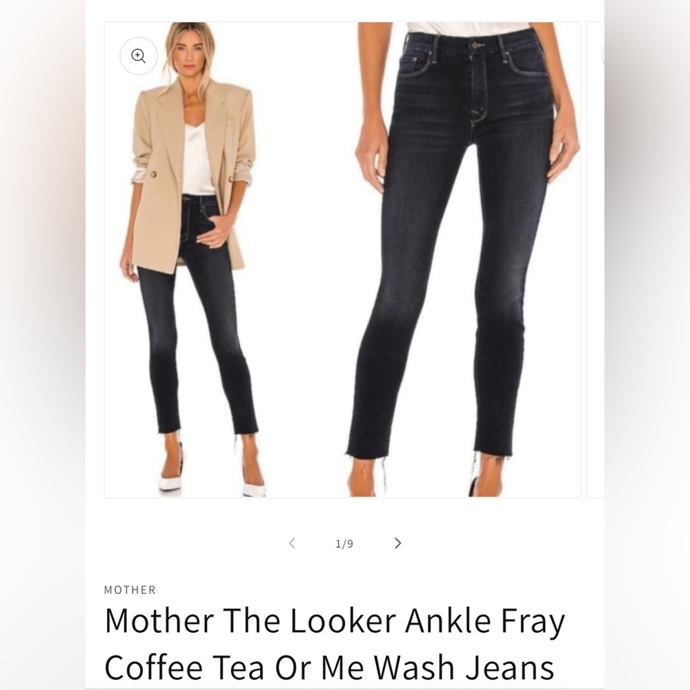 MOTHER looker ankle fray coffee, tea, or me? Size 24